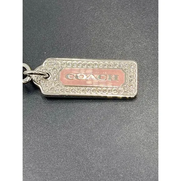 COACH LOZ Pave Lanyard Diamond Pink Enamel Keychain FOB 
Purse‎ Charm Tag New - Picture 4 of 8